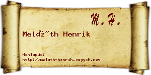 Meláth Henrik névjegykártya